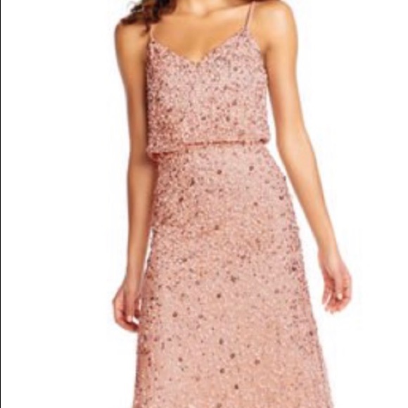 Adrianna Papell sequin beaded blouse gown - Picture 4 of 8